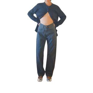 Marlboro Classic Boyfriend Straight Leg Pinstripe Jeans